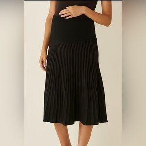 Peruvian Connection Drop Waist Ribbed Midi Skirt Size Medium